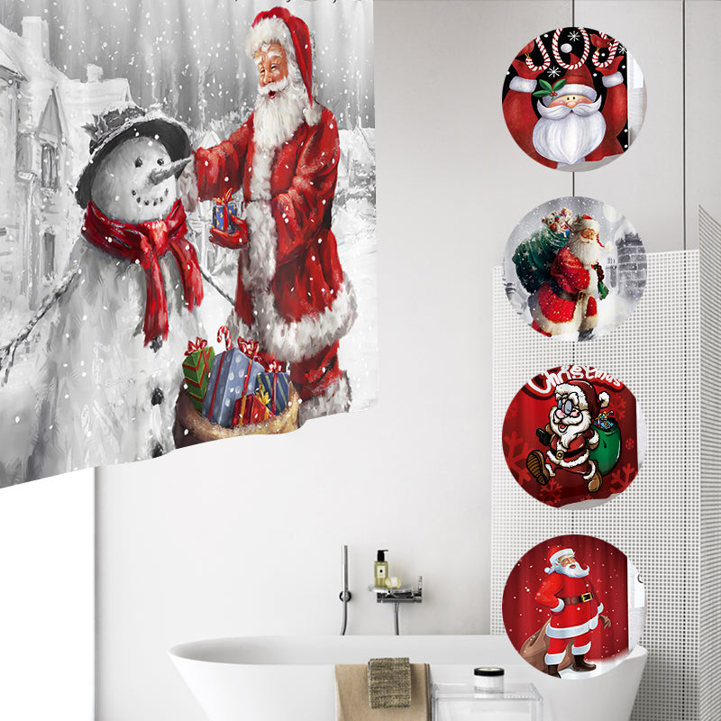 💖Christmas Shower Curtain Santa Claus Cartoon Version💖