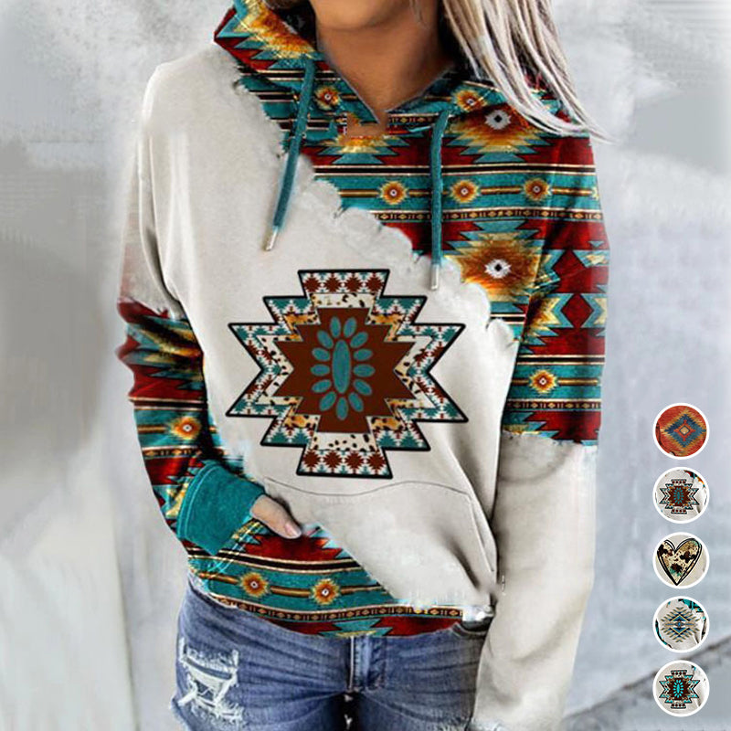 Ethnic Print Sweatershirt