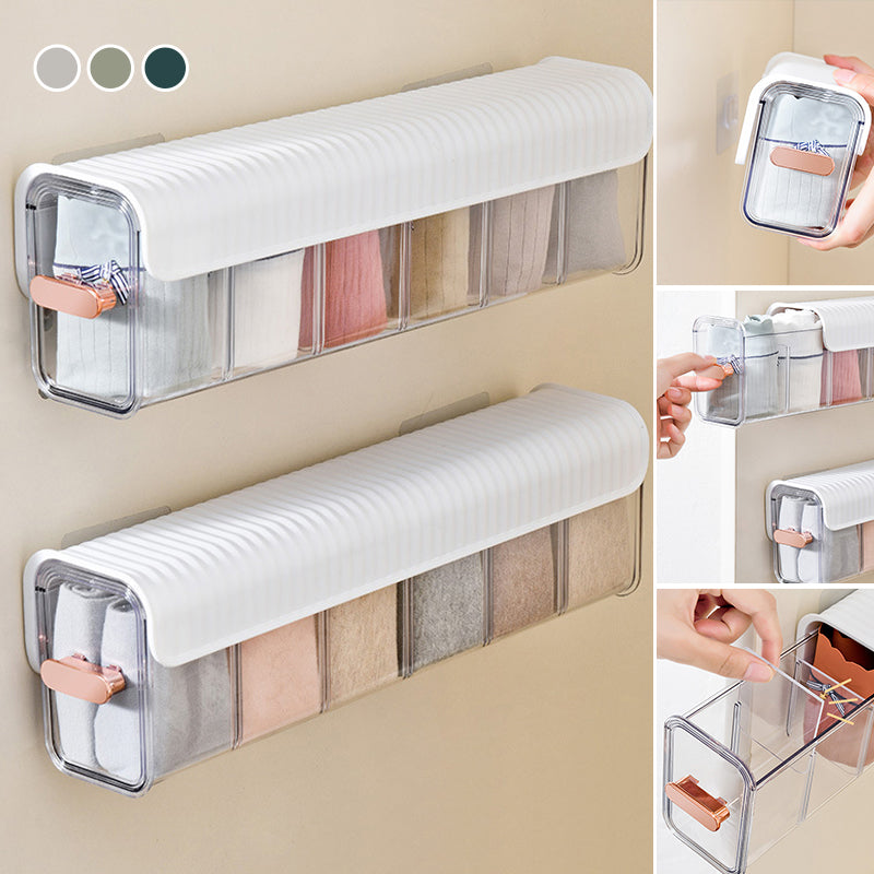 No trace wall-mounted transparent underwear storage box