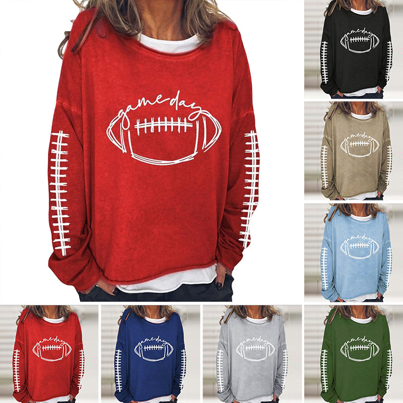 Women's Gameday Football Lover Casual Long-Sleeve T-Shirt