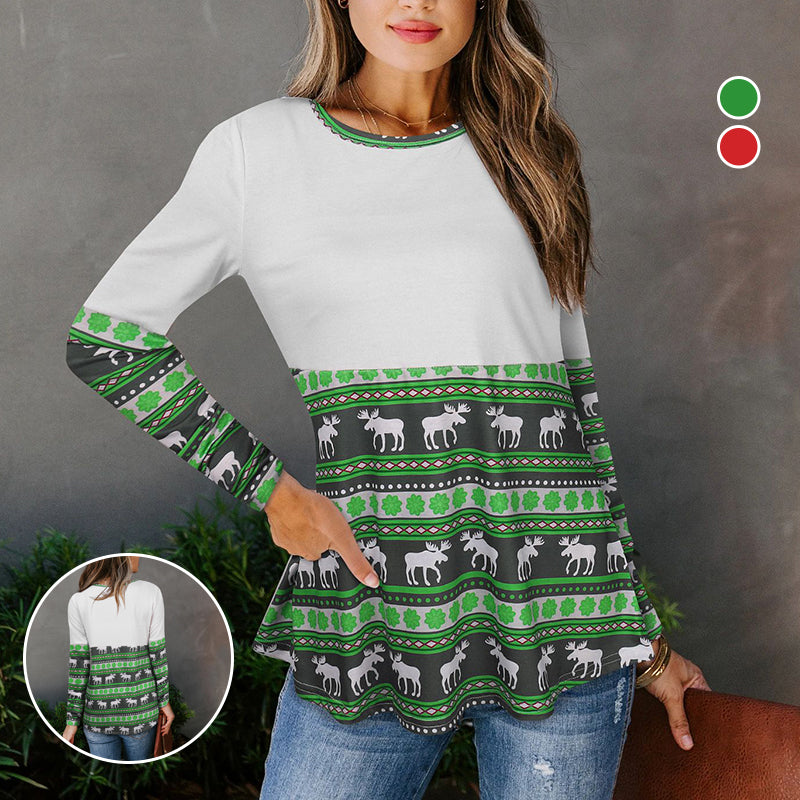Christmas Print Bottoming Shirt