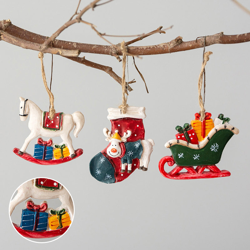 Resin Christmas Tree Decorative Pendants