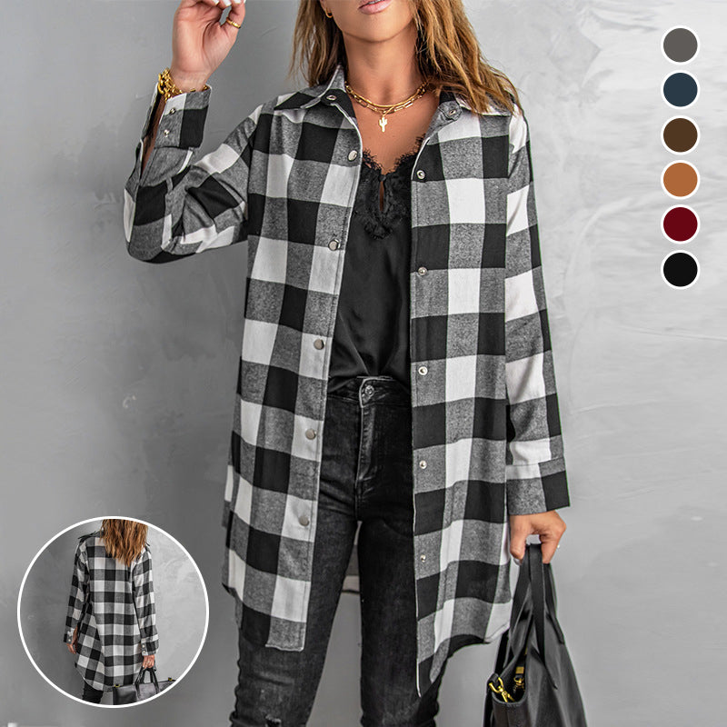 Long Sleeve Plaid Jacket