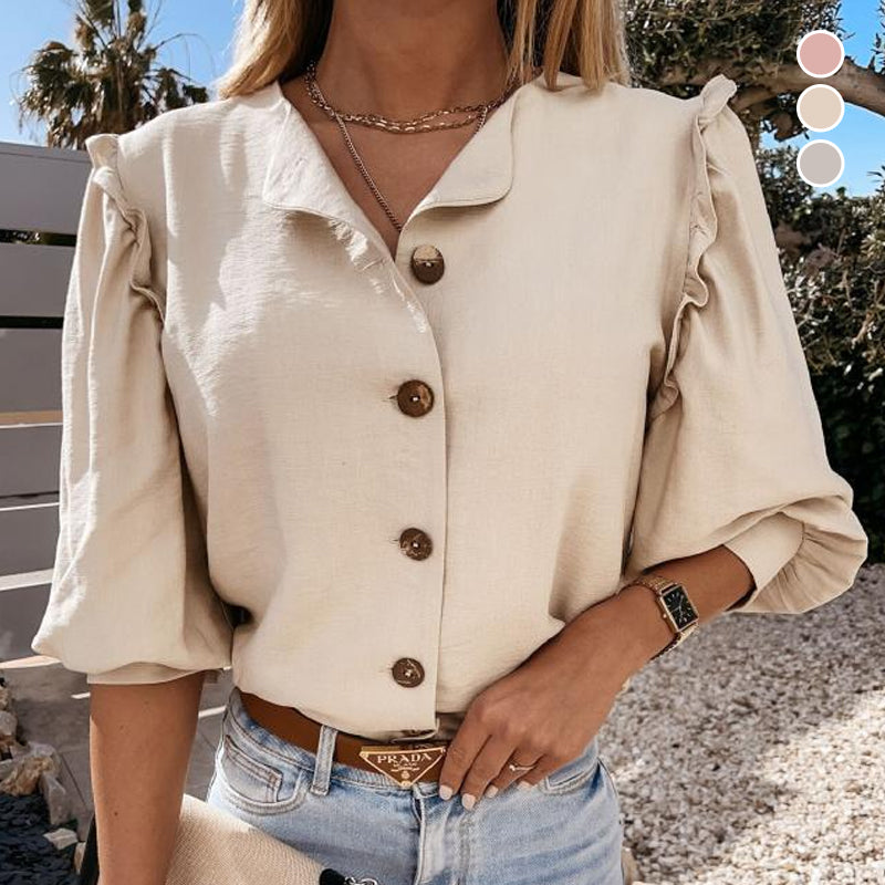 Button-up Ruffled Shirt