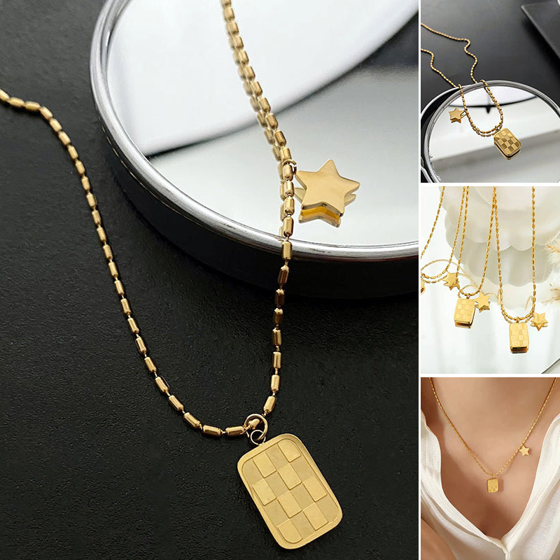 Checkerboard Shape Necklace