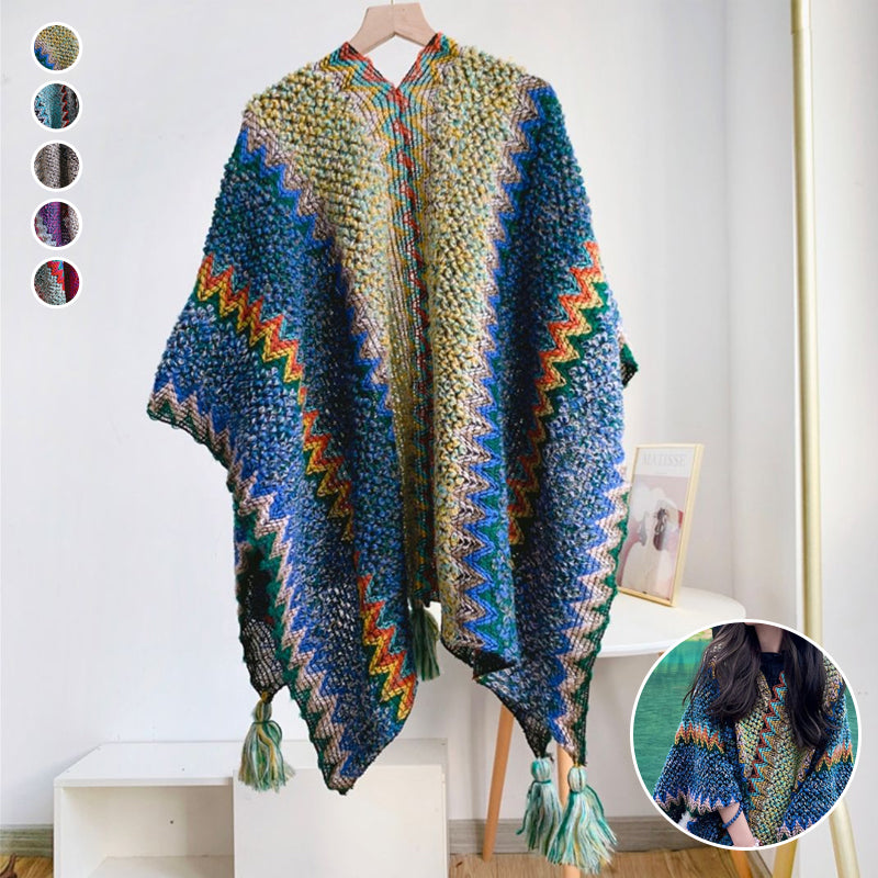 Ethnic Style Knitted Shawl