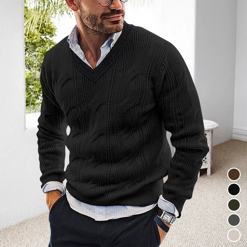 V-Neck Slim Knit Sweater