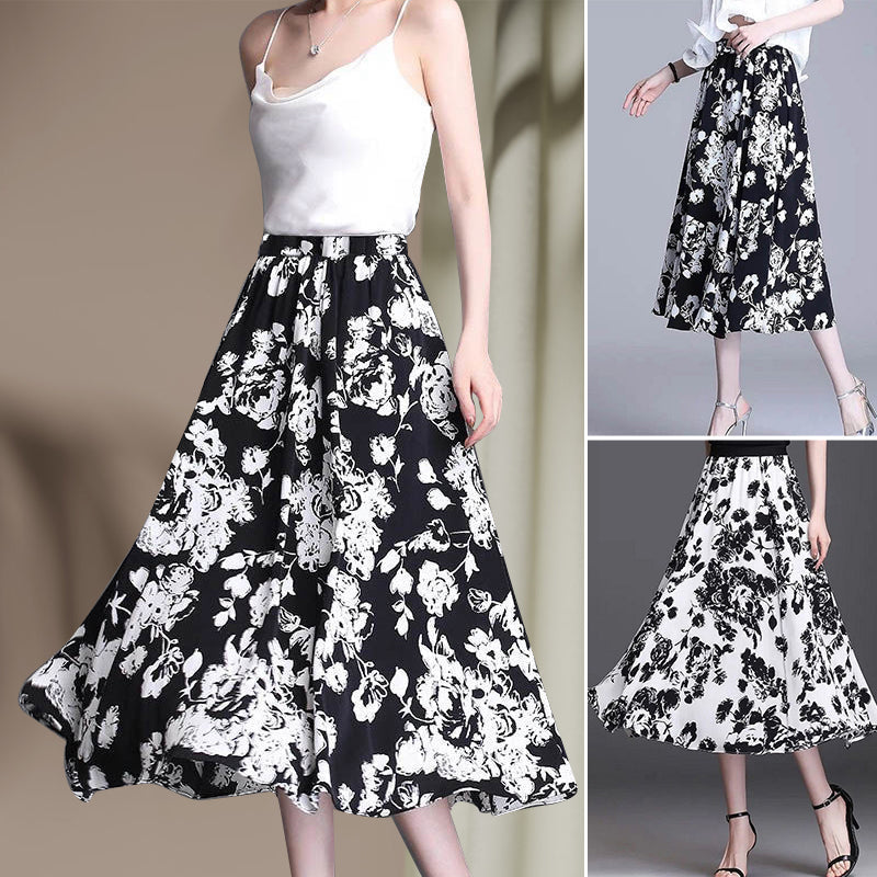 Simple Stretch Fitted A-Line Midi Skirt