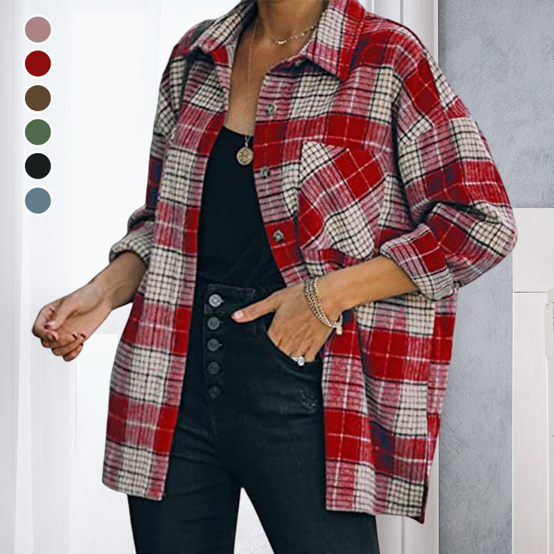 Woolen Plaid Coat