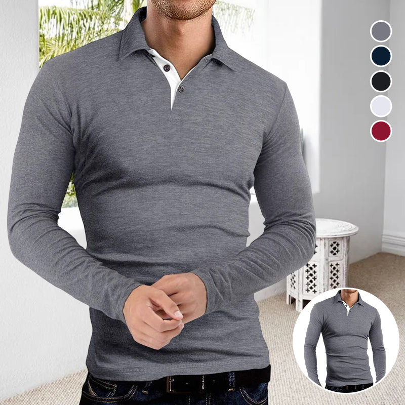 Long Sleeve Lapel Polo T-shirt