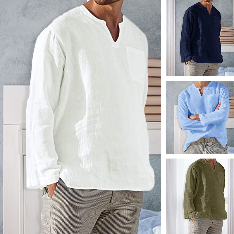 Men‘s Long-sleeved Linen Shirt