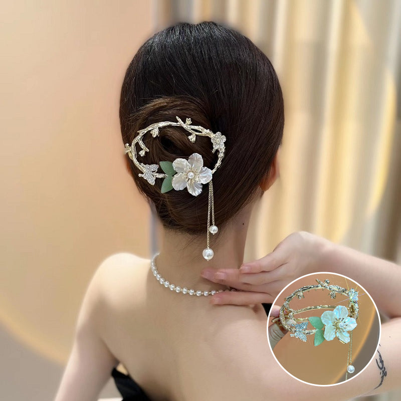 Floral Fringed Butterfly Hairpin