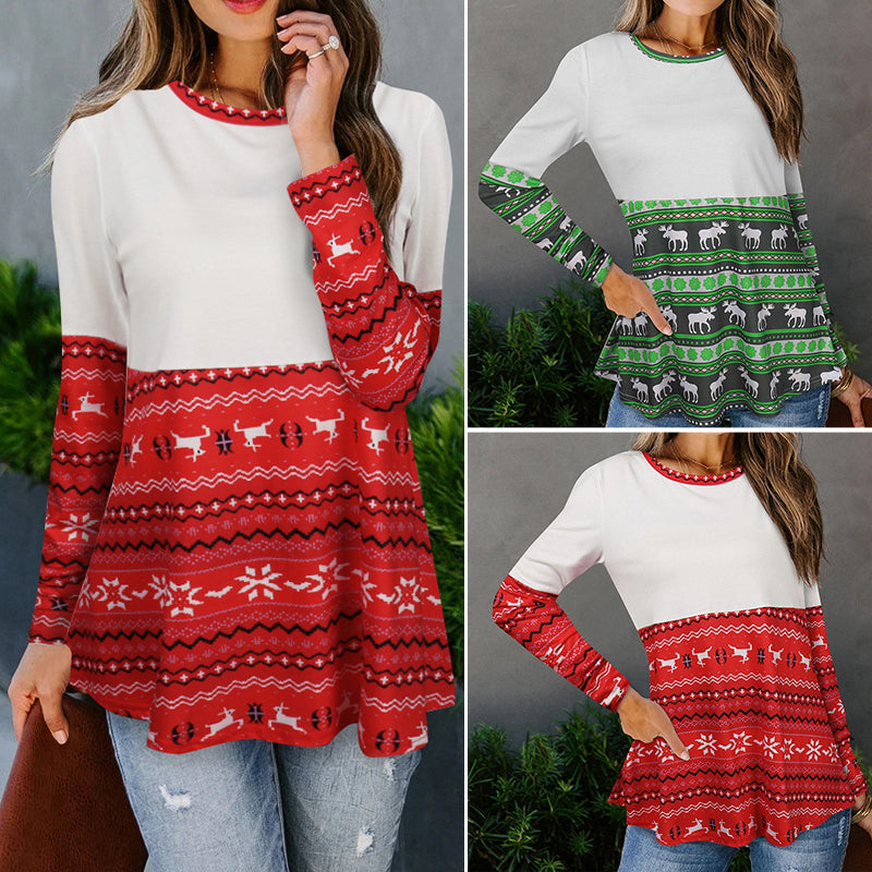 Christmas Print Bottoming Shirt