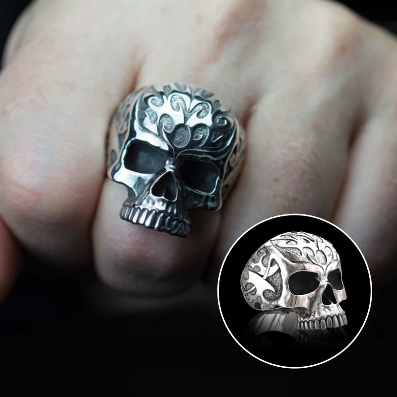 CARVED SKULL RING