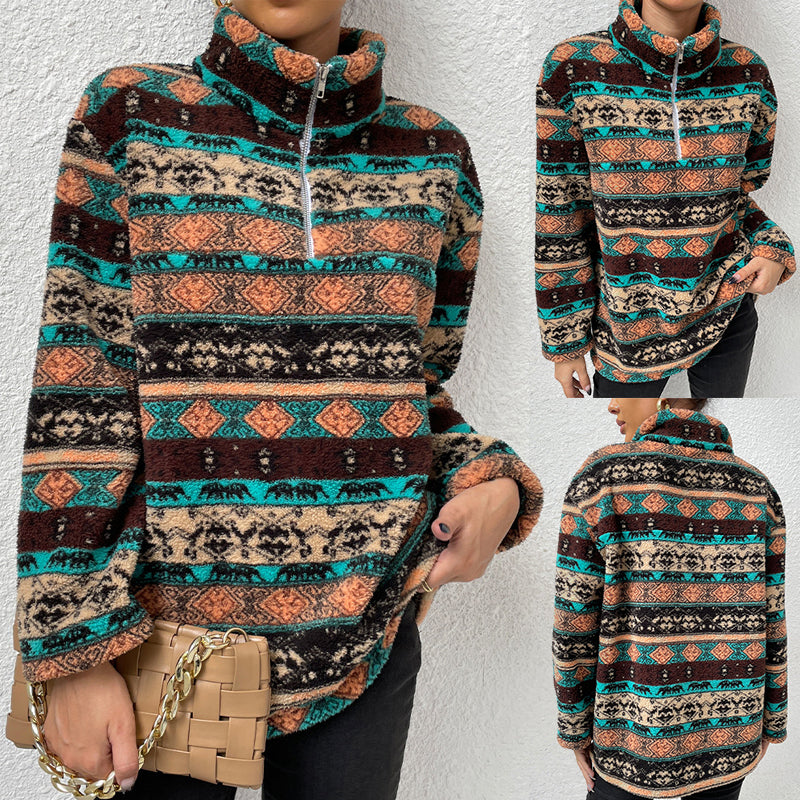 Turtleneck Zip Sweatshirt