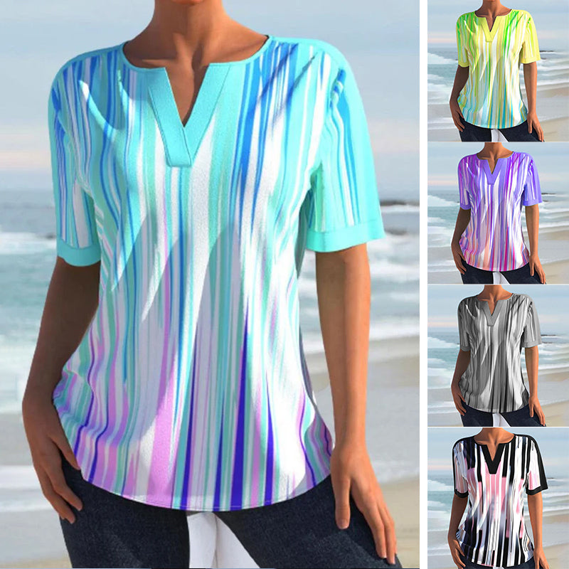 V Neck Gradient T-Shirt