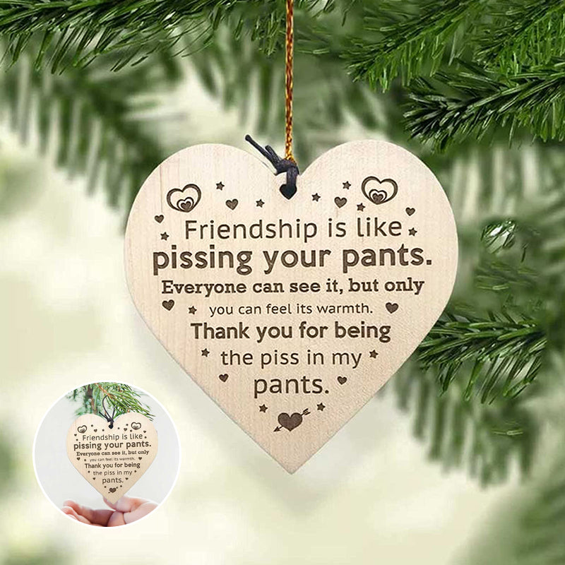 Friendship Wood Pendant Christmas Tree Decor