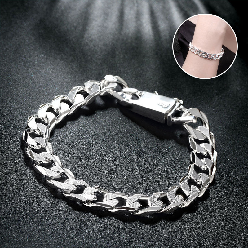 Double Chain Checkered Button Bracelet
