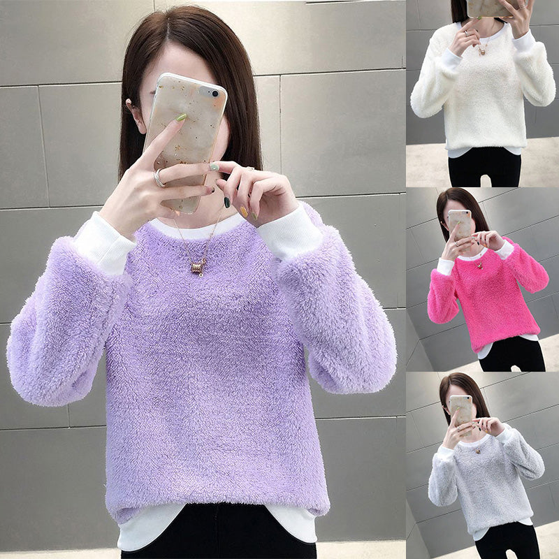 Women's autumn and winter solid color sweater