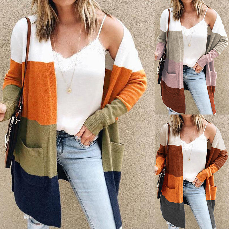 Contrast Cardigan Sweater