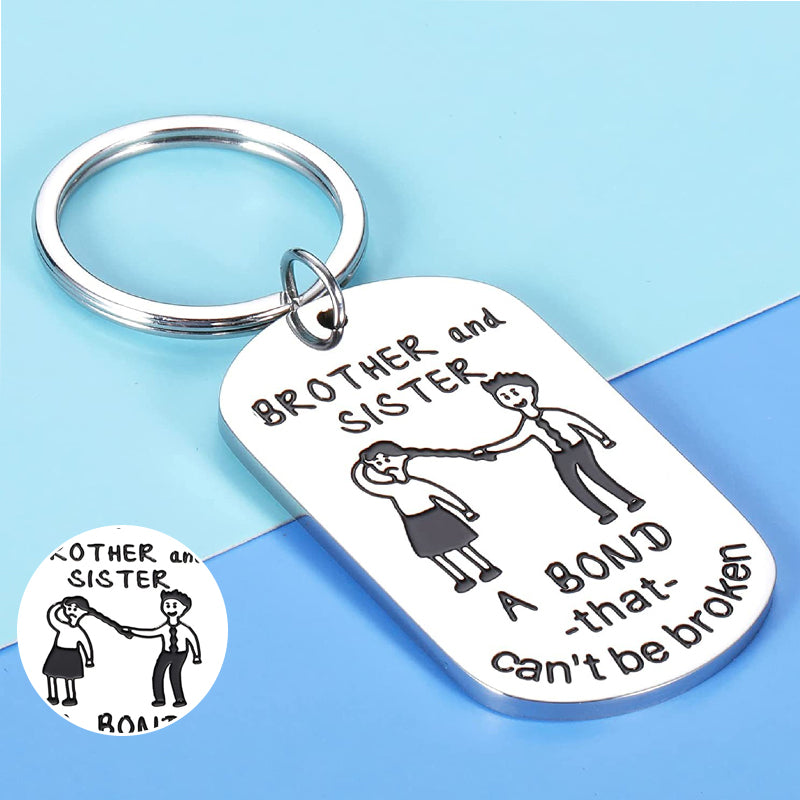 Brother and Sister Bond Keychain