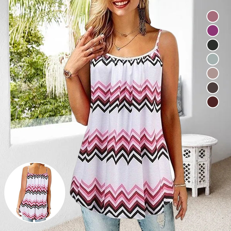 Summer Women's Printed Loose Plus Size Camisole Top
