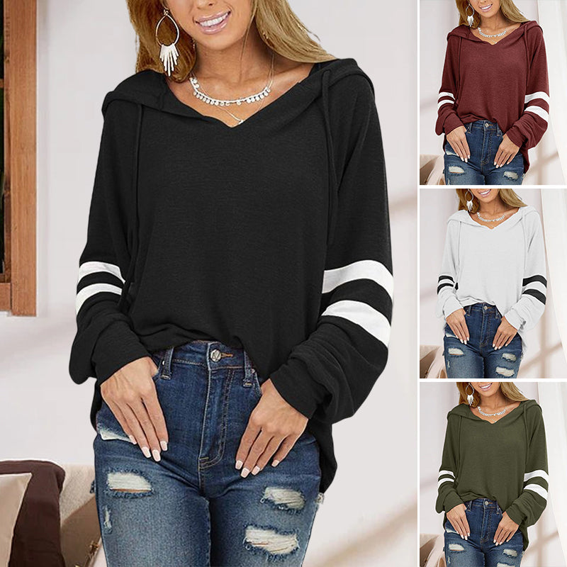 Hooded Drawstring Solid Sweatshirt