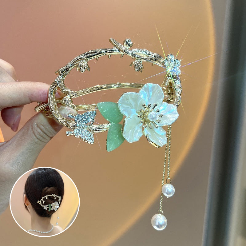 Floral Fringed Butterfly Hairpin