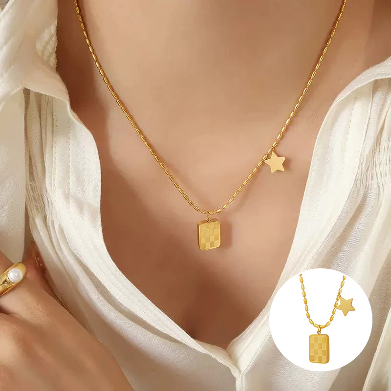 Checkerboard Shape Necklace