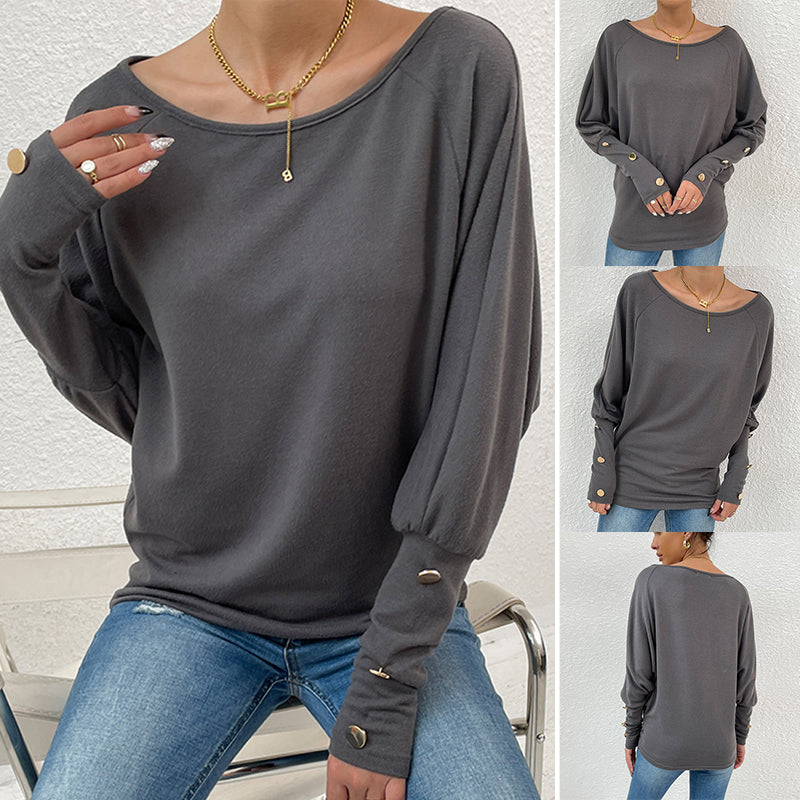 Women's Solid Casual Crewneck Sweatshirts