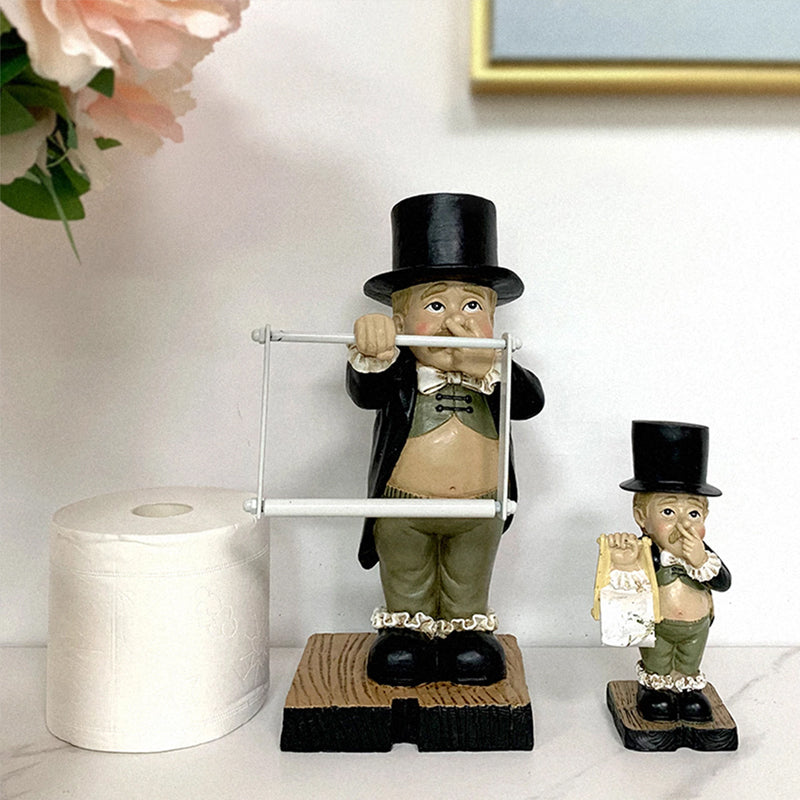 Gentleman Paper Towel Holder Decoration