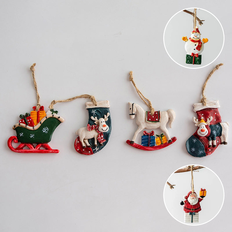 Resin Christmas Tree Decorative Pendants