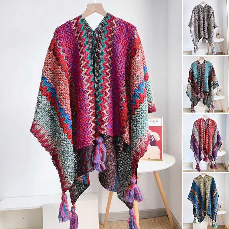 Ethnic Style Knitted Shawl