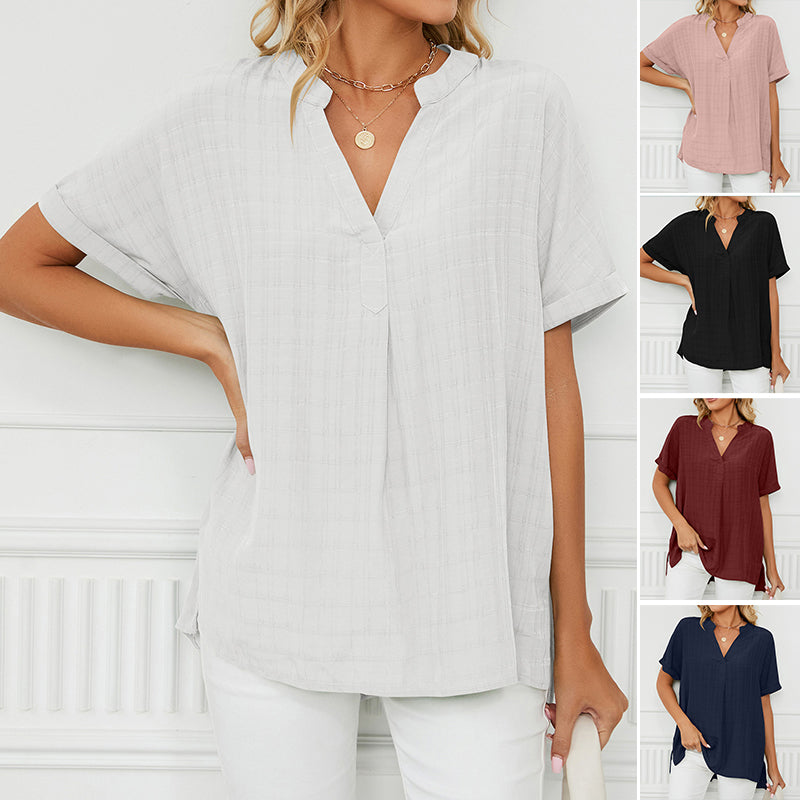 Thin V-neck Casual Shirt