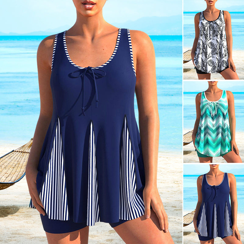 Bow Botanical Print Swimsuit