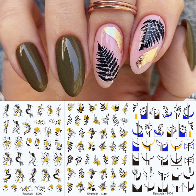 Botanical Fashion Alphabet Nail Stickers