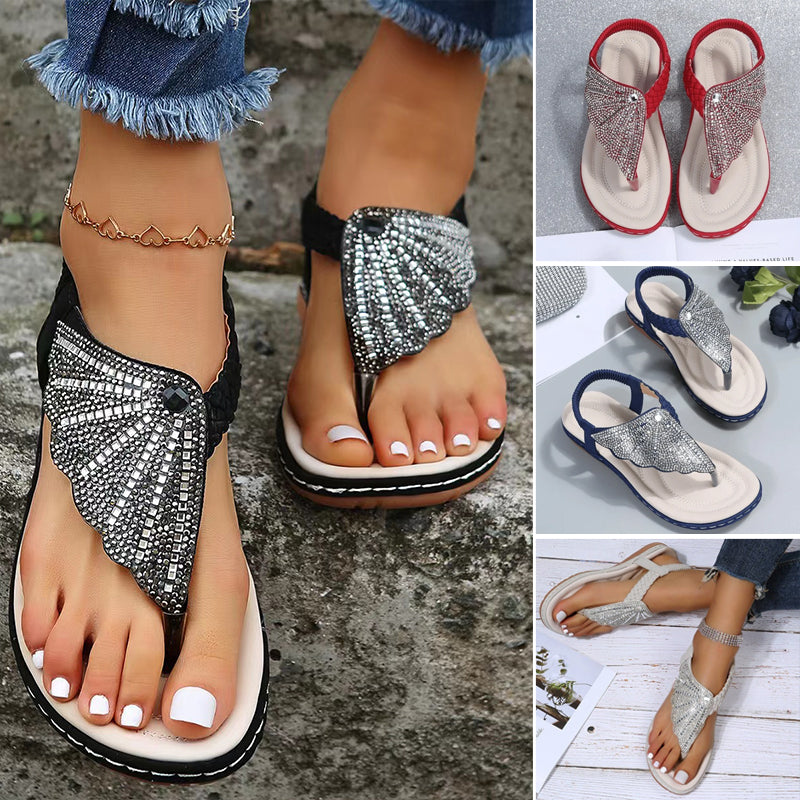 Crystal Rome Fashion Clip Toe Slippers
