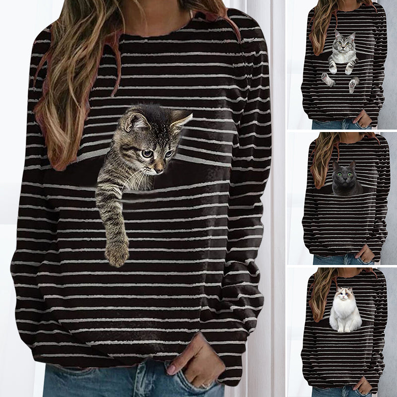 Cat Striped T-Shirt