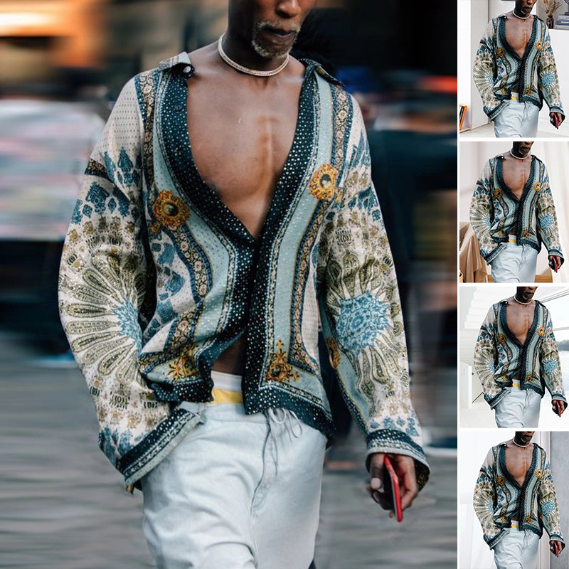Men's Printed Long Sleeve Shirt