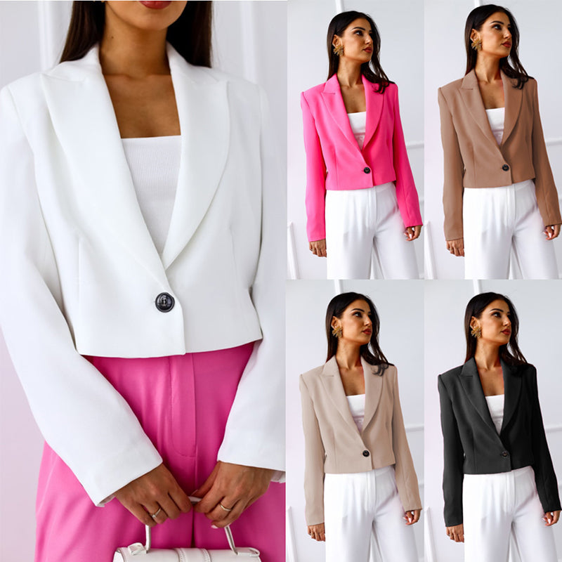 Women's Casual Lapel Crop Blazer
