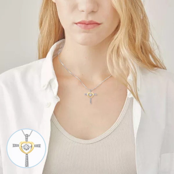 To My Soulmate Cross and Heart Necklace
