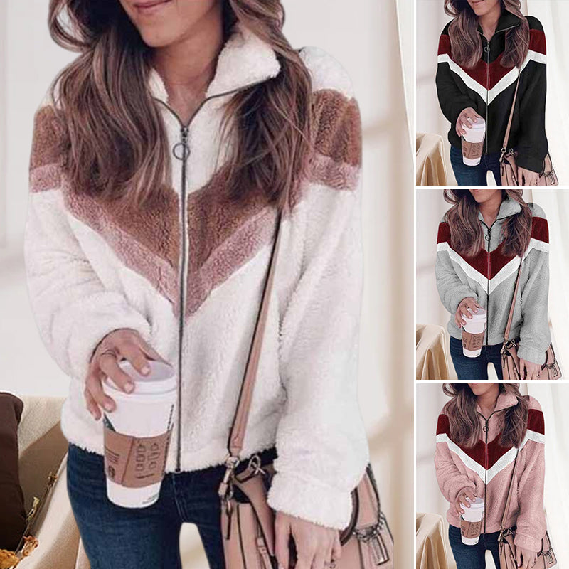 Contrast Wool Coat
