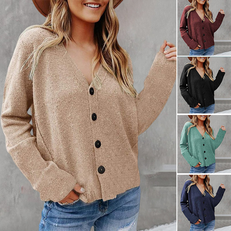 Solid Button Knit Jacket