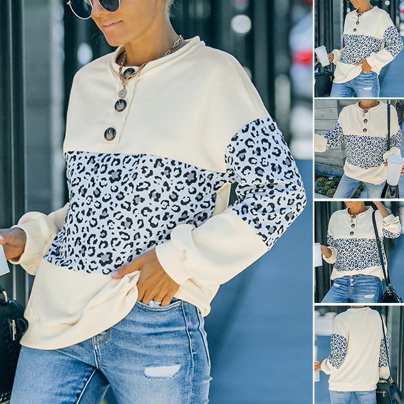 Paneled Contrast Long Sleeve Crewneck Shirt