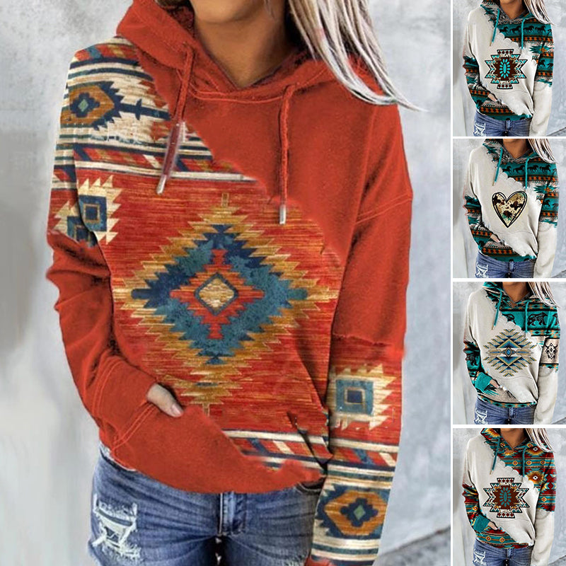 Ethnic Print Sweatershirt