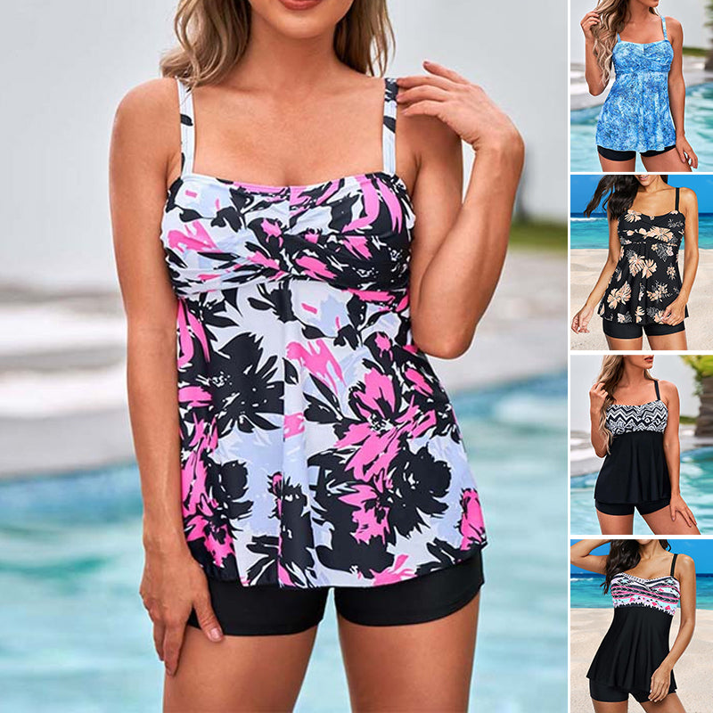 Printed Boxer Two-piece Swimsuit