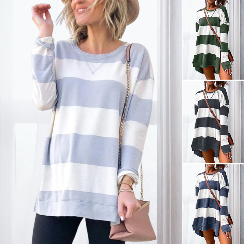 Striped Long Sleeve Sweatshirt T-Shirt