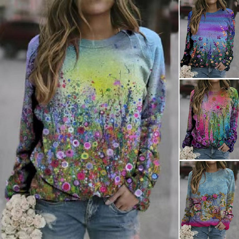 Multicolored Floral Crewneck Sweatshirt