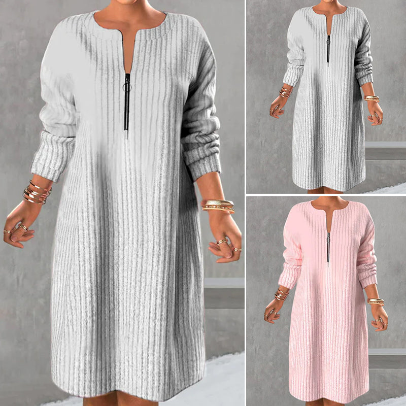 Unicolor Dress with Zipper
