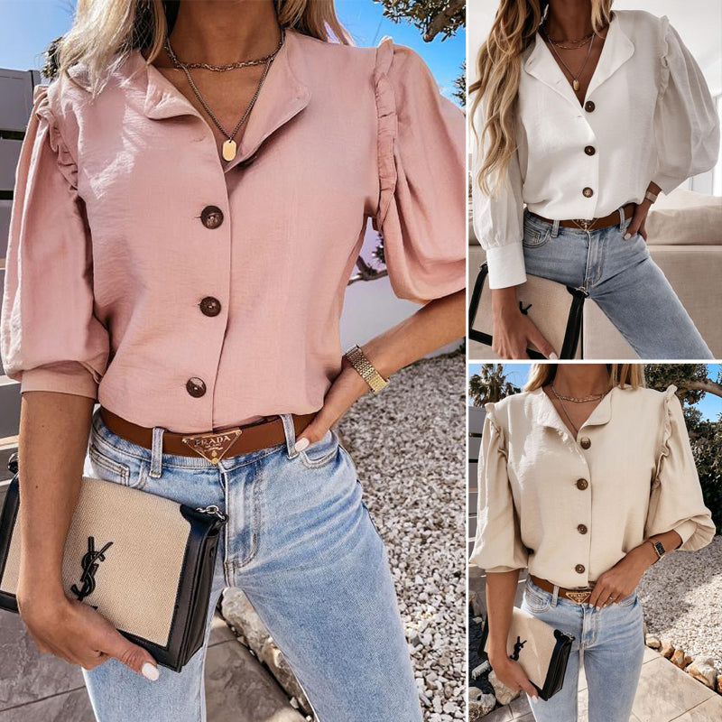 Button-up Ruffled Shirt